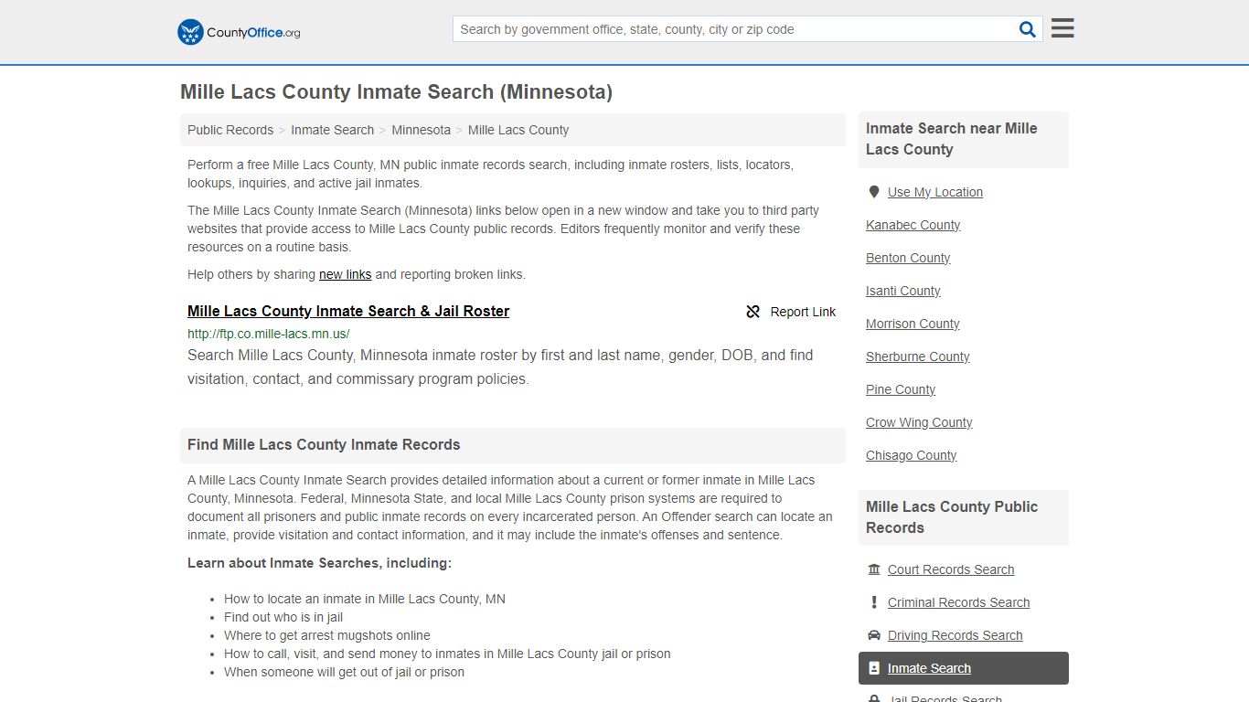 Inmate Search - Mille Lacs County, MN (Inmate Rosters & Locators)